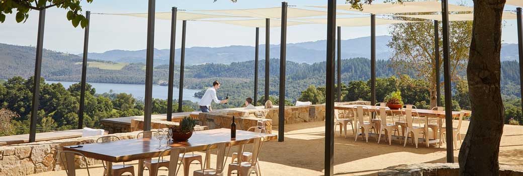 Amizetta Estate's patio view of the mountains